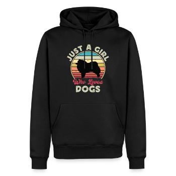 Spitz japonais Dog Lover Silhouette Vintage Sunset - Sweat à capuche Premium bio Homme - noir - Devant - Nico (187cm)