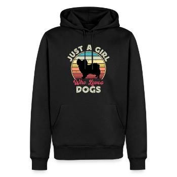Papillon Dog Lover Silhouette Vintage Sunset - Sweat à capuche Premium bio Homme - noir - Devant - Nico (187cm)