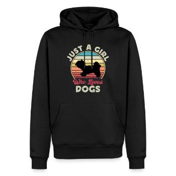 Kyi Leo Dog Lover Silhouette Vintage Sunset - Sweat à capuche Premium bio Homme - noir - Devant - Nico (187cm)