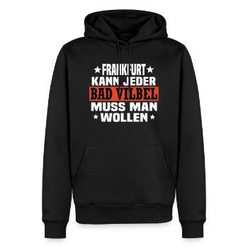 Bad Vilbel - Männer Premium Bio Hoodie - Schwarz - Vorne - Nico (187cm)