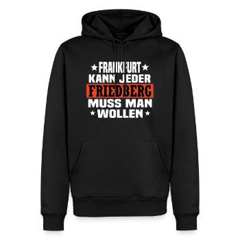 Friedberg in Hessen - Männer Premium Bio Hoodie - Schwarz - Vorne - Nico (187cm)