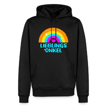 Lieblingsonkel - Männer Premium Bio Hoodie - Schwarz - Vorne - Nico (187cm)