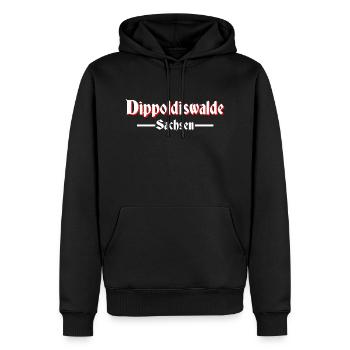 Dippoldiswalde - Männer Premium Bio Hoodie - Schwarz - Vorne - Nico (187cm)