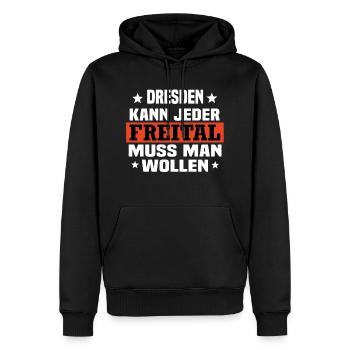 Freital - Männer Premium Bio Hoodie - Schwarz - Vorne - Nico (187cm)