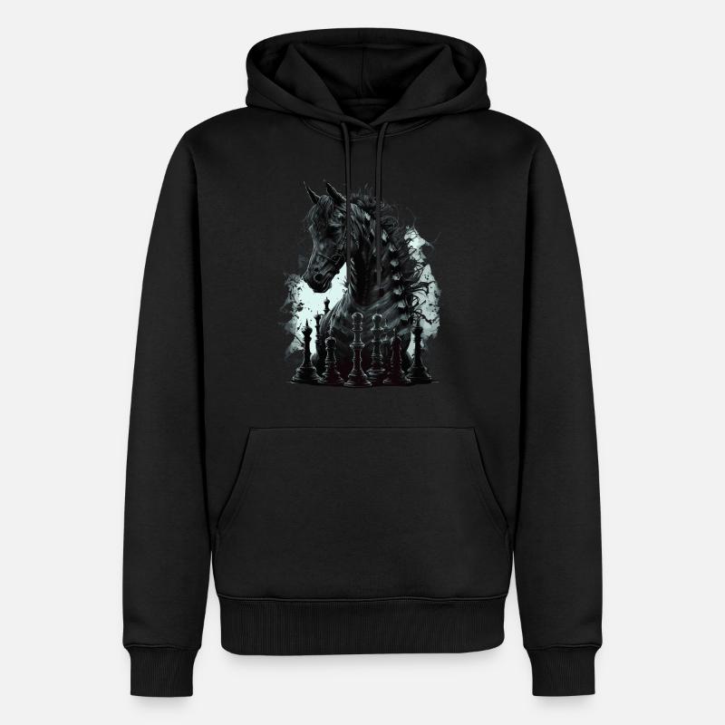 Cheval d’échecs chevalier - Sweat à capuche Premium bio Homme - noir