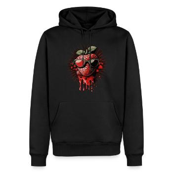 Drôle de fraise avec des lunettes de soleil - Sweat à capuche Premium bio Homme - noir - Devant - Nico (187cm)