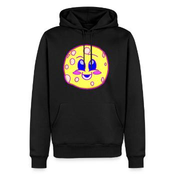 Lune laide Kawaii - Sweat à capuche Premium bio Homme - noir - Devant - Nico (187cm)