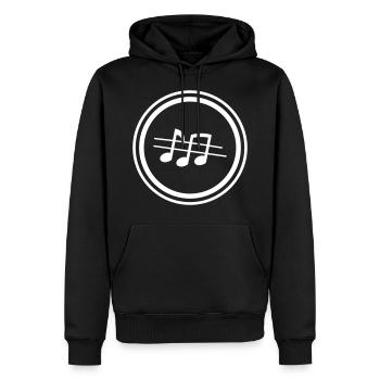 Partitions musicales - Sweat à capuche Premium bio Homme - noir - Devant - Nico (187cm)