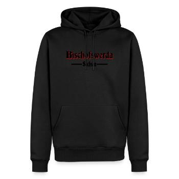 Bischofswerda - Männer Premium Bio Hoodie - Schwarz - Vorne - Nico (187cm)
