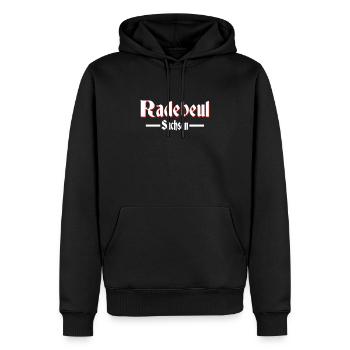 Radebeul - Männer Premium Bio Hoodie - Schwarz - Vorne - Nico (187cm)