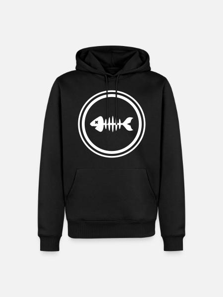 Fish Symbol Bone Bones - Men’s Premium Organic Hoodie - black