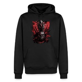 Fruit d’ananas effrayant - Sweat à capuche Premium bio Homme - noir - Devant - Nico (187cm)