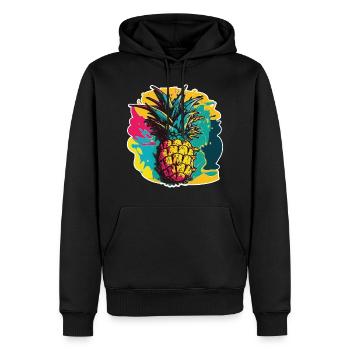 Fruit de l’ananas - Sweat à capuche Premium bio Homme - noir - Devant - Nico (187cm)