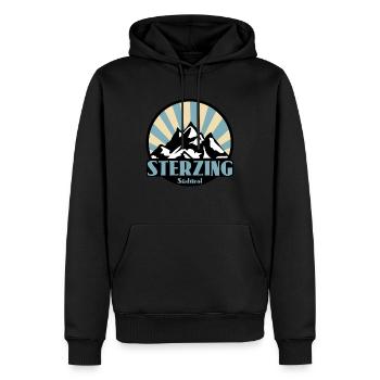 Sterzing Südtirol - Männer Premium Bio Hoodie - Schwarz - Vorne - Nico (187cm)