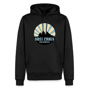 Drei Zinnen Südtirol - Männer Premium Bio Hoodie - Schwarz - Vorne - Nico (187cm)