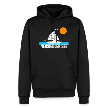 Neusiedler See - Männer Premium Bio Hoodie - Schwarz - Vorne - Nico (187cm)