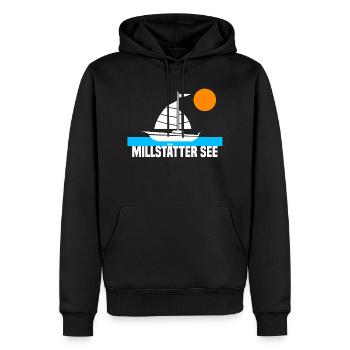 Millstätter See - Männer Premium Bio Hoodie - Schwarz - Vorne - Nico (187cm)
