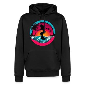 Femmes Surfeur Planche de Surf Surf - Sweat à capuche Premium bio Homme - noir - Devant - Nico (187cm)