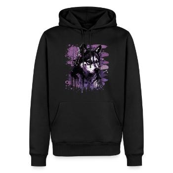 Husky Dog - Männer Premium Bio Hoodie - Schwarz - Vorne - Nico (187cm)