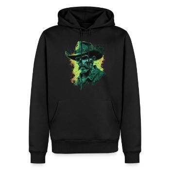 Untoter Cowboy - Männer Premium Bio Hoodie - Schwarz - Vorne - Nico (187cm)