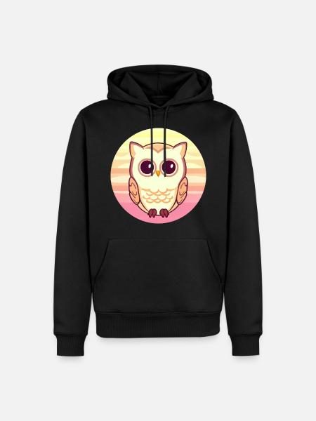 Owl Sunset Design - Sweat à capuche Premium bio Homme - noir