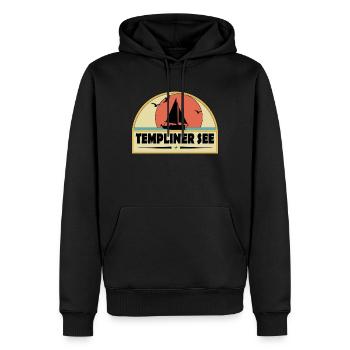 Templiner See - Männer Premium Bio Hoodie - Schwarz - Vorne - Nico (187cm)