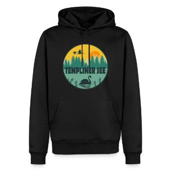 Templiner See - Männer Premium Bio Hoodie - Schwarz - Vorne - Nico (187cm)
