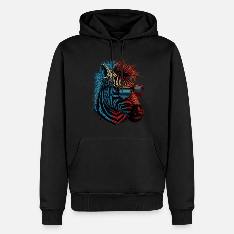 Cooles Zebra - Männer Premium Bio Hoodie - Schwarz
