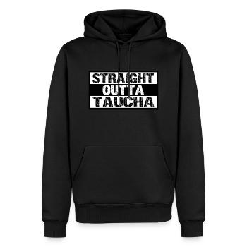 Taucha - Männer Premium Bio Hoodie - Schwarz - Vorne - Nico (187cm)