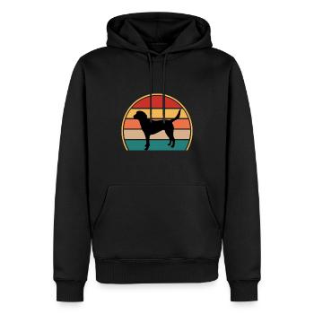 Beagle Harrier Hundeliebhaber Silhouette Vintage Sonnenuntergang - Männer Premium Bio Hoodie - Schwarz - Vorne - Nico (187cm)