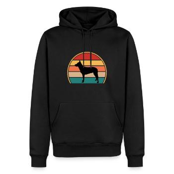 Belgischer Schäferhund Tervuren Hundesilhouette Retro - Männer Premium Bio Hoodie - Schwarz - Vorne - Nico (187cm)
