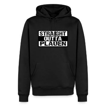Plauen - Männer Premium Bio Hoodie - Schwarz - Vorne - Nico (187cm)