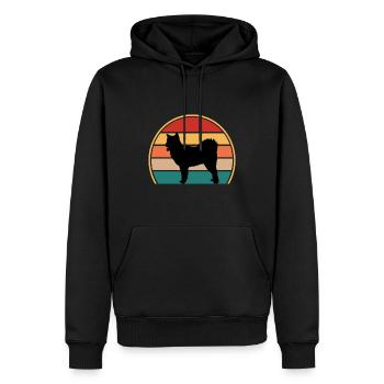 Canadian Eskimo Dog Love Silhouette Vintage Sunset - Sweat à capuche Premium bio Homme - noir - Devant - Nico (187cm)