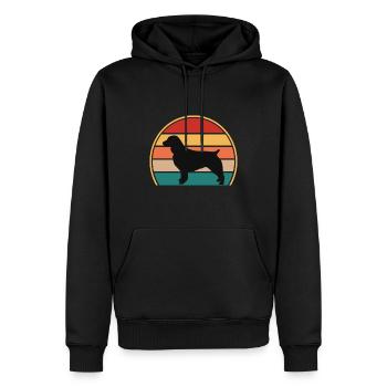 Boykin Spaniel Dog Lover Silhouette Vintage Sunset - Sweat à capuche Premium bio Homme - noir - Devant - Nico (187cm)
