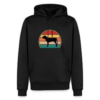 Broholmer Hundeliebhaber Silhouette Vintage Sonnenuntergang - Männer Premium Bio Hoodie - Schwarz - Vorne - Nico (187cm)
