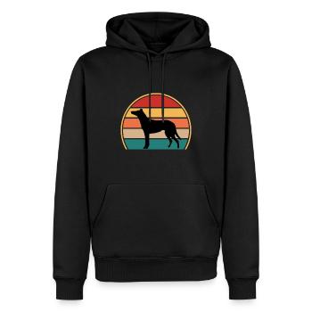 Collie Glatt Hund Liebhaber Silhouette Vintage Sonnenuntergang - Männer Premium Bio Hoodie - Schwarz - Vorne - Nico (187cm)
