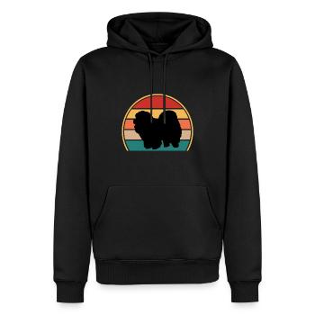 Chow Chow Dog Lover Silhouette Vintage Sunset - Men’s Premium Organic Hoodie - black - Front - Nico (187cm)