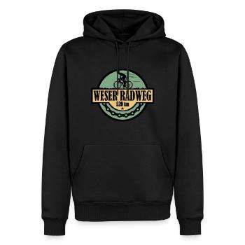 Weser Radweg - Männer Premium Bio Hoodie - Schwarz - Vorne - Nico (187cm)