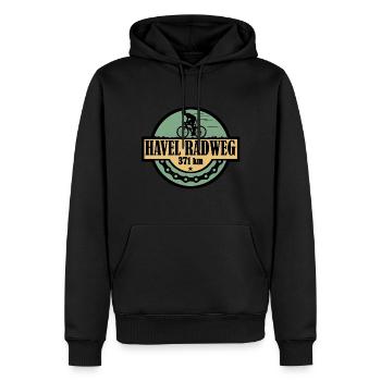 Havel Radweg - Männer Premium Bio Hoodie - Schwarz - Vorne - Nico (187cm)