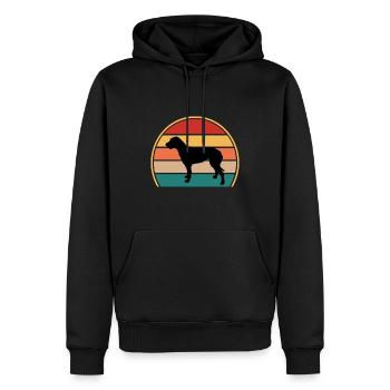 Irish Wolfhound Dog Love Silhouette Vintage Sunset - Sweat à capuche Premium bio Homme - noir - Devant - Nico (187cm)
