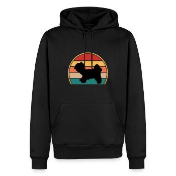 Kyi Leo Dog Lover Silhouette Vintage Sunset - Sweat à capuche Premium bio Homme - noir - Devant - Nico (187cm)