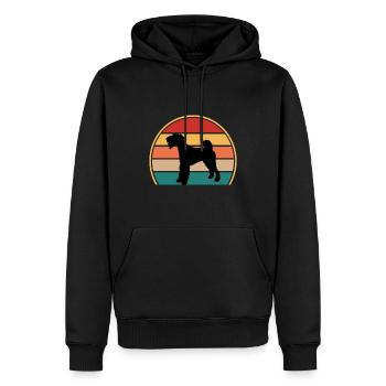 Lakeland Terrier Dog Lover Silhouette Retro Sunset - Sweat à capuche Premium bio Homme - noir - Devant - Nico (187cm)