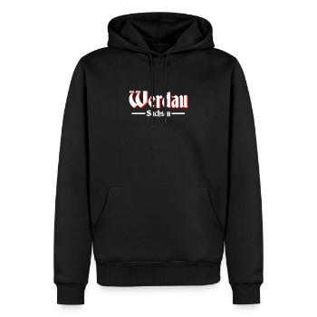 Werdau - Männer Premium Bio Hoodie - Schwarz - Vorne - Nico (187cm)