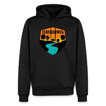 Elberadweg - Männer Premium Bio Hoodie - Schwarz - Vorne - Nico (187cm)
