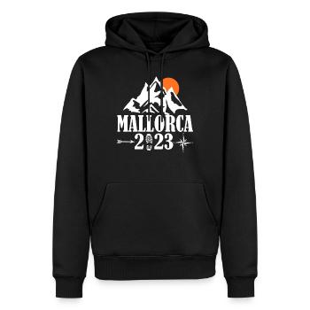 Mallorca 2023 - Männer Premium Bio Hoodie - Schwarz - Vorne - Nico (187cm)
