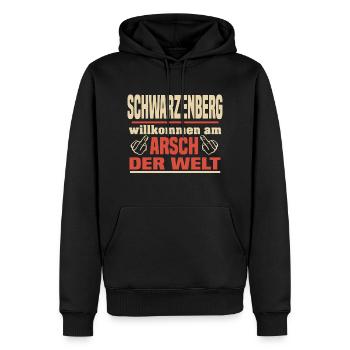 Schwarzenberg - Männer Premium Bio Hoodie - Schwarz - Vorne - Nico (187cm)