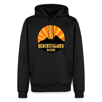 Berchtesgaden - Männer Premium Bio Hoodie - Schwarz - Vorne - Nico (187cm)