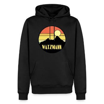 Watzmann - Männer Premium Bio Hoodie - Schwarz - Vorne - Nico (187cm)