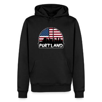 Portland Oregon USA Flagge Skyline Silhouette Reisen - Männer Premium Bio Hoodie - Schwarz - Vorne - Nico (187cm)