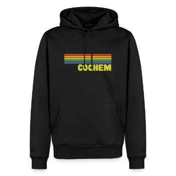 Cochem - Männer Premium Bio Hoodie - Schwarz - Vorne - Nico (187cm)